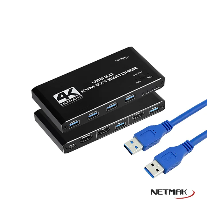 Adaptador Switch KVM2 2 Puertos HDMI USB