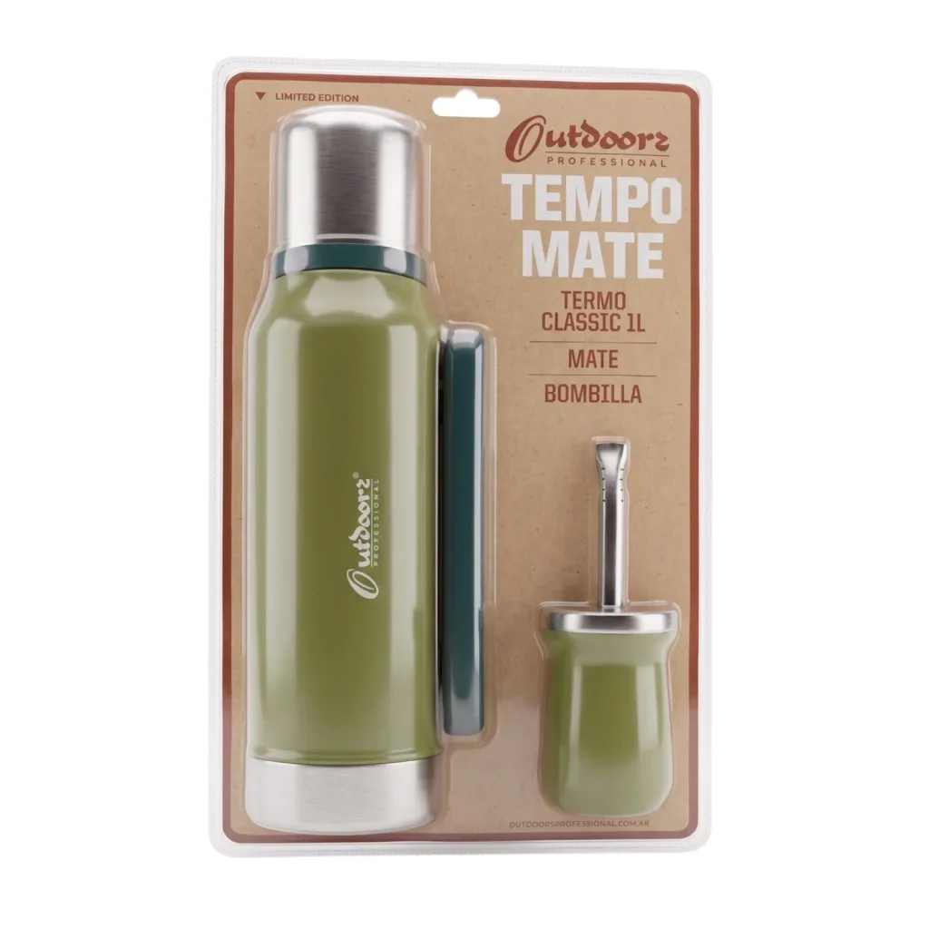 Outdoors Kit Tempo Mate+Termo+Bomb. Verde