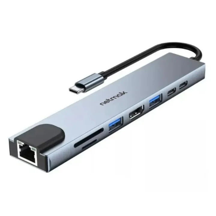 Adaptador Hub Netmak Type-c 8EN1