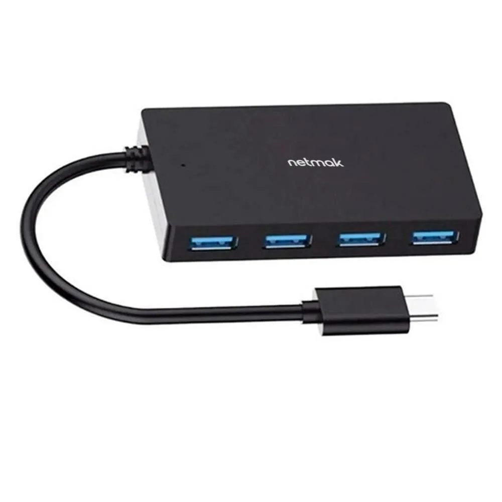 Adaptador Hub Netmak USB Hubc Tipo A 4 Puertos USB